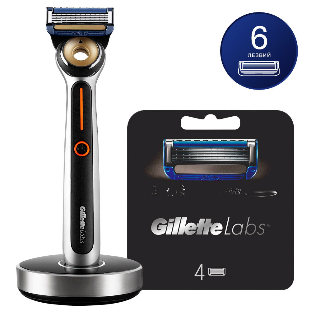 

Бритвенный станок Gillette Labs Heated Razor + 6 сменных кассет, Gillette Labs Heated Razor