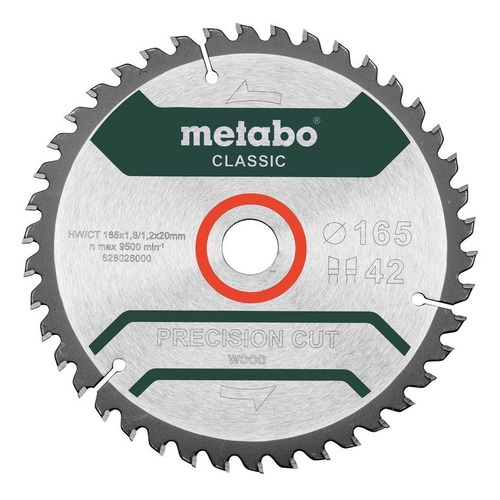 фото Отрезной диск metabo precision cut wood — classic, по дереву, 165мм [628026000]