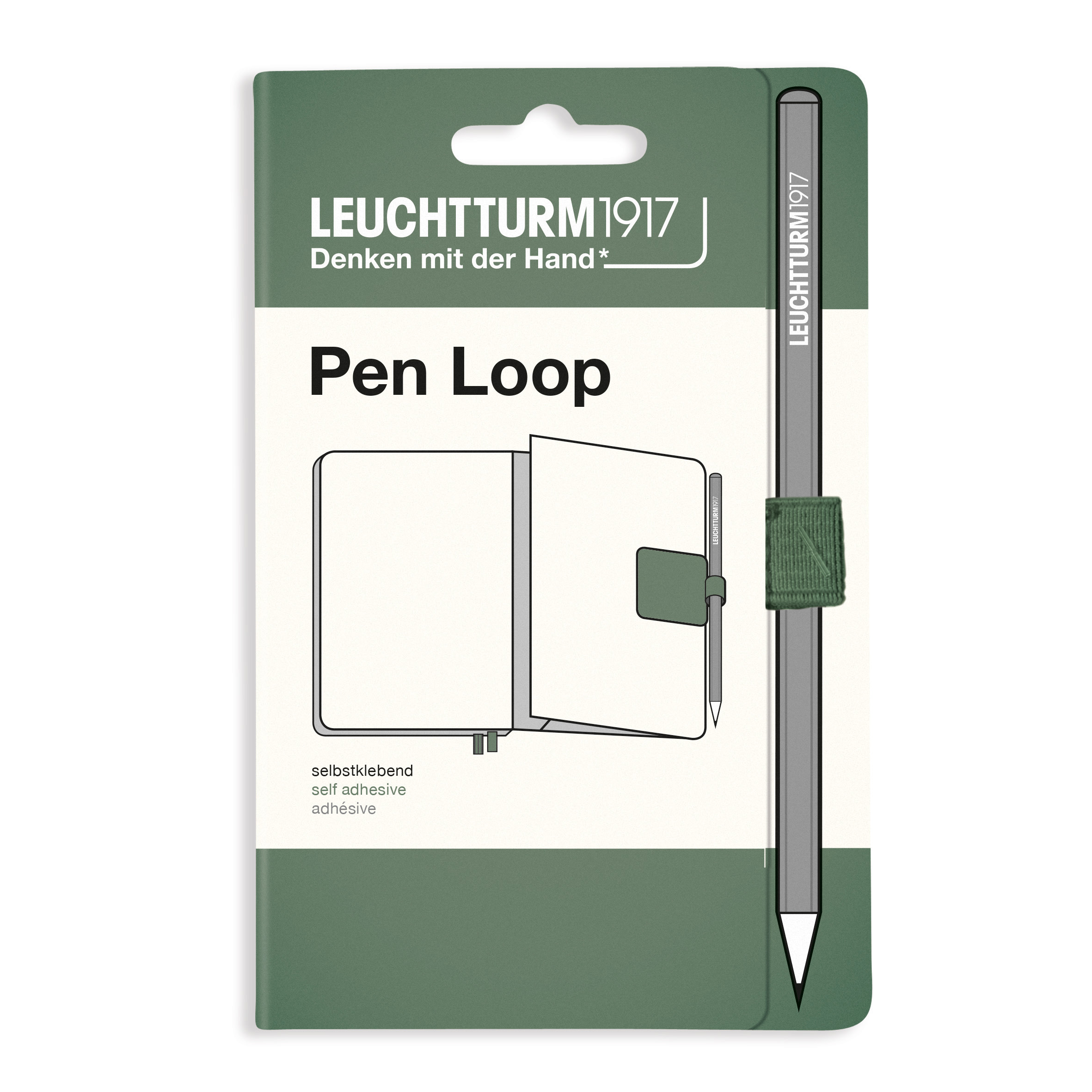 фото Петля самоклеящаяся pen loop для ручек на блокноты leuchtturm цвет оливковый nobrand