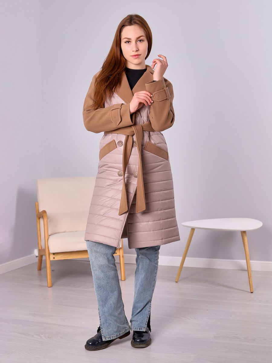 Пальто женское Louren Wilton М-047-N коричневое 48 RU