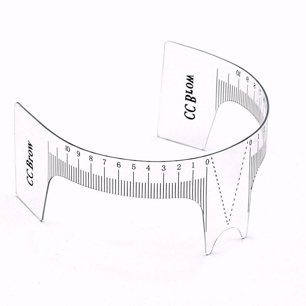 Линейка для бровей (с вырезом для носа) CC Brow линейка 15см котята