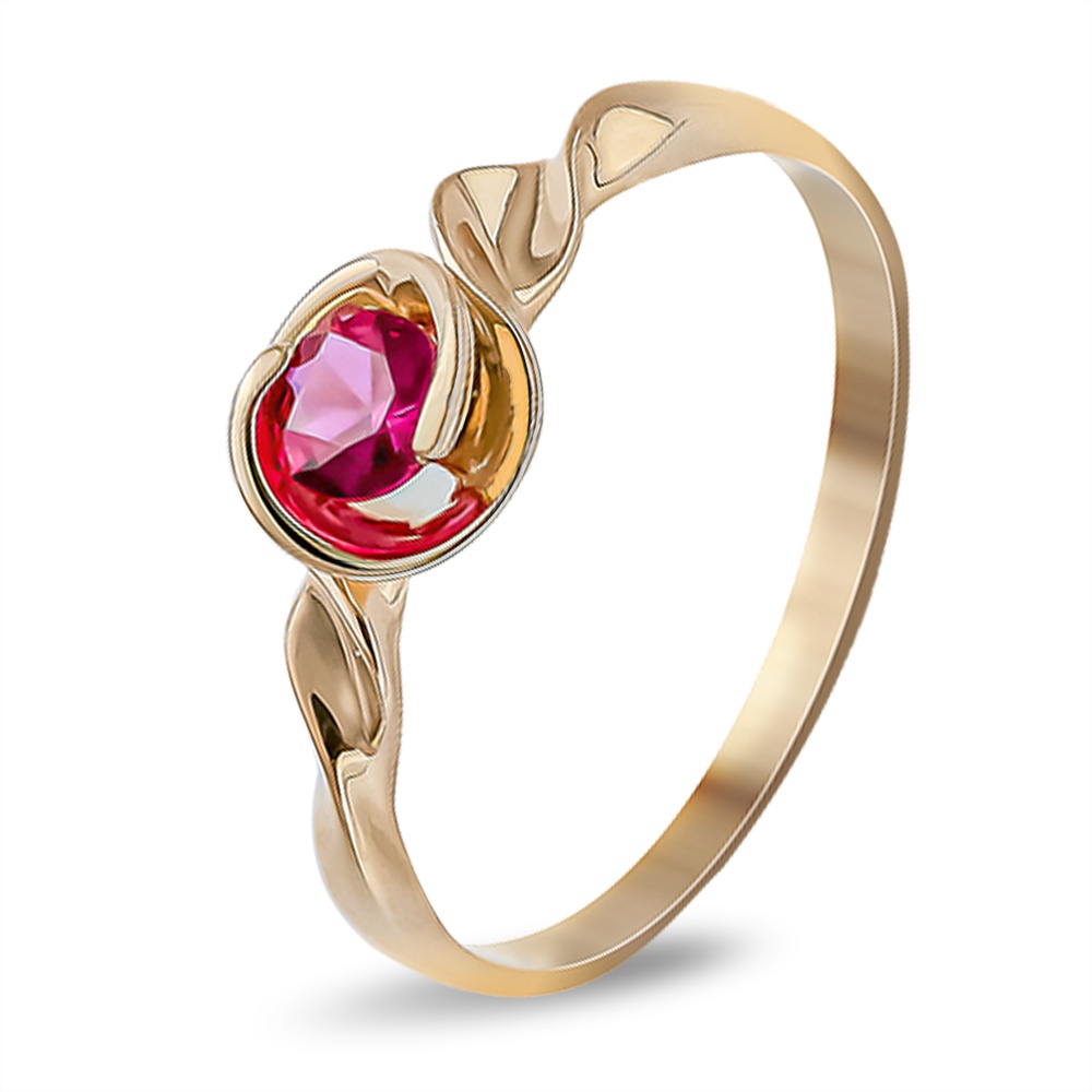 

Кольцо из золота р.  585Gold 199000311, рубин искусственный, 199000311