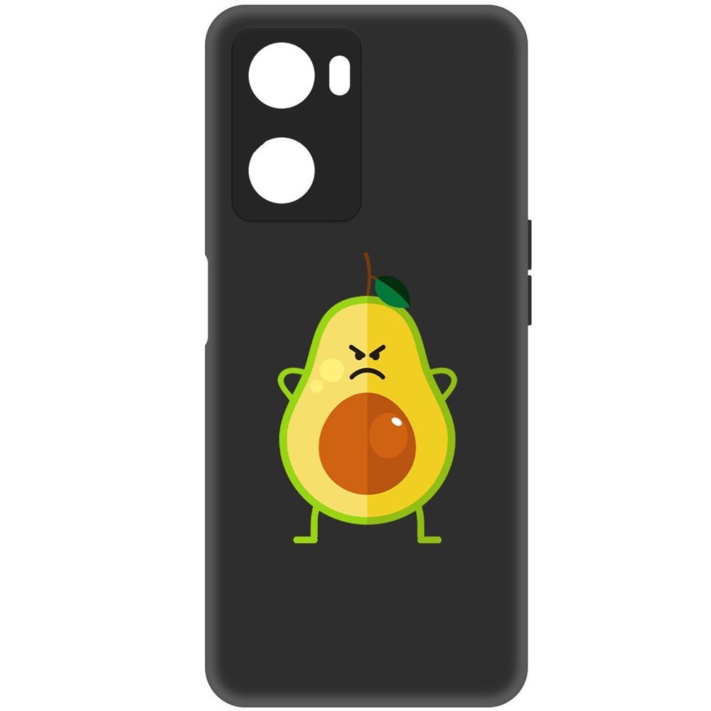 

Чехол-накладка Софт Авокадо Сердитый для Oppo A57s, Черный