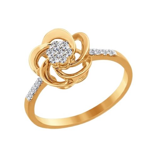 

Кольцо из золота р.  Golden Eagle 015293, фианит, 015293