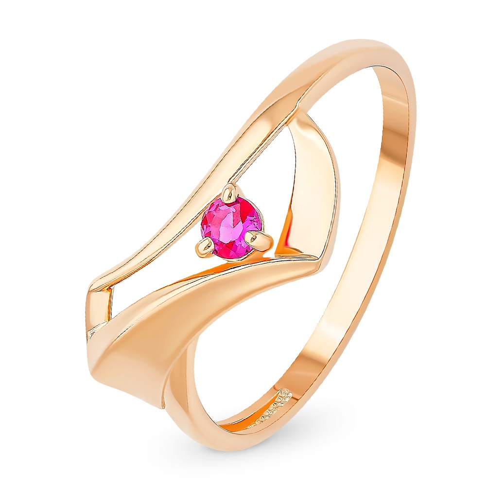 

Кольцо женское из красного золота с рубином 585Gold 101013780, р, 101013780