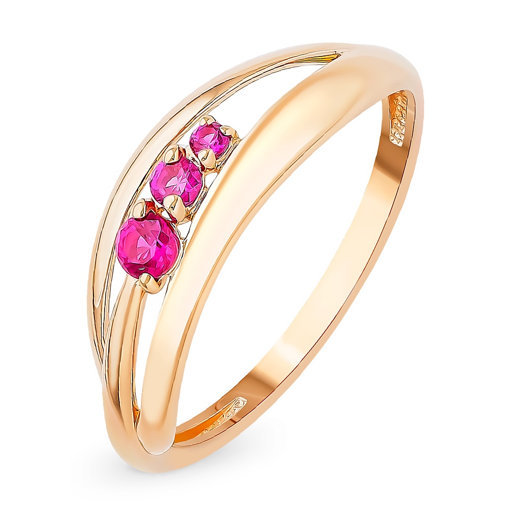 

Кольцо женское из красного золота с рубином 585Gold 101013796, р, 101013796