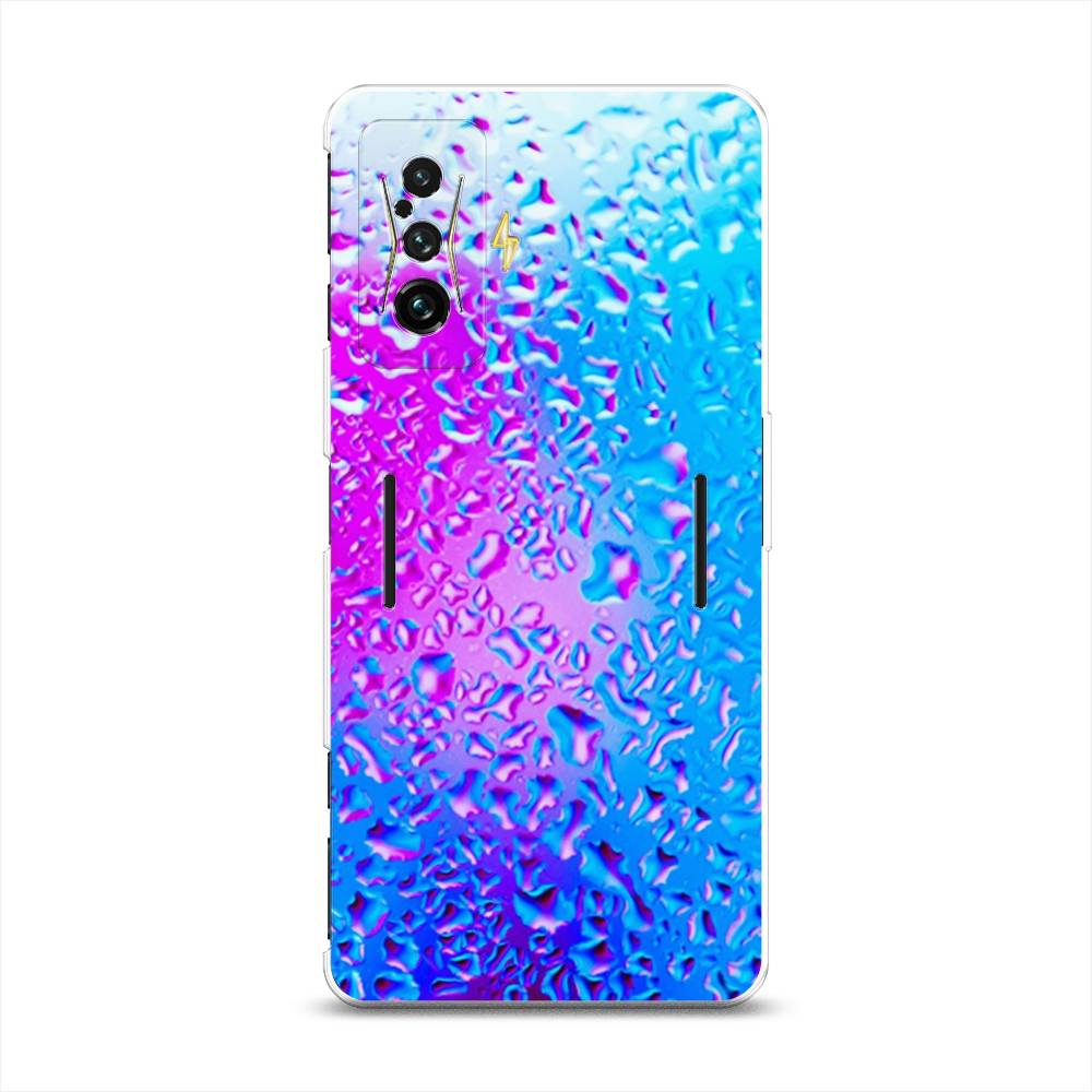 

Чехол на Xiaomi Redmi K50 GE "Капли на стекле", Голубой;розовый, 314950-3