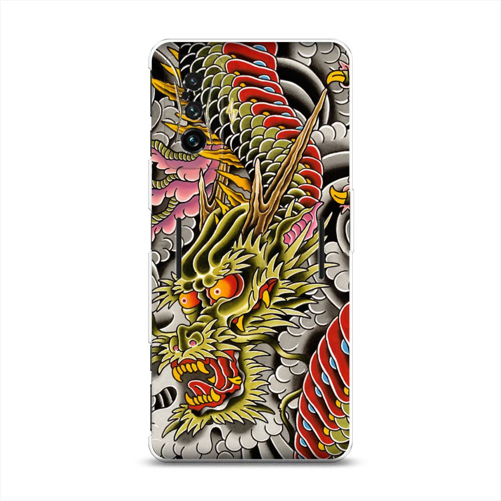 

Чехол на Xiaomi Redmi K50 GE "Японский дракон", Желтый;розовый;красный, 314950-4