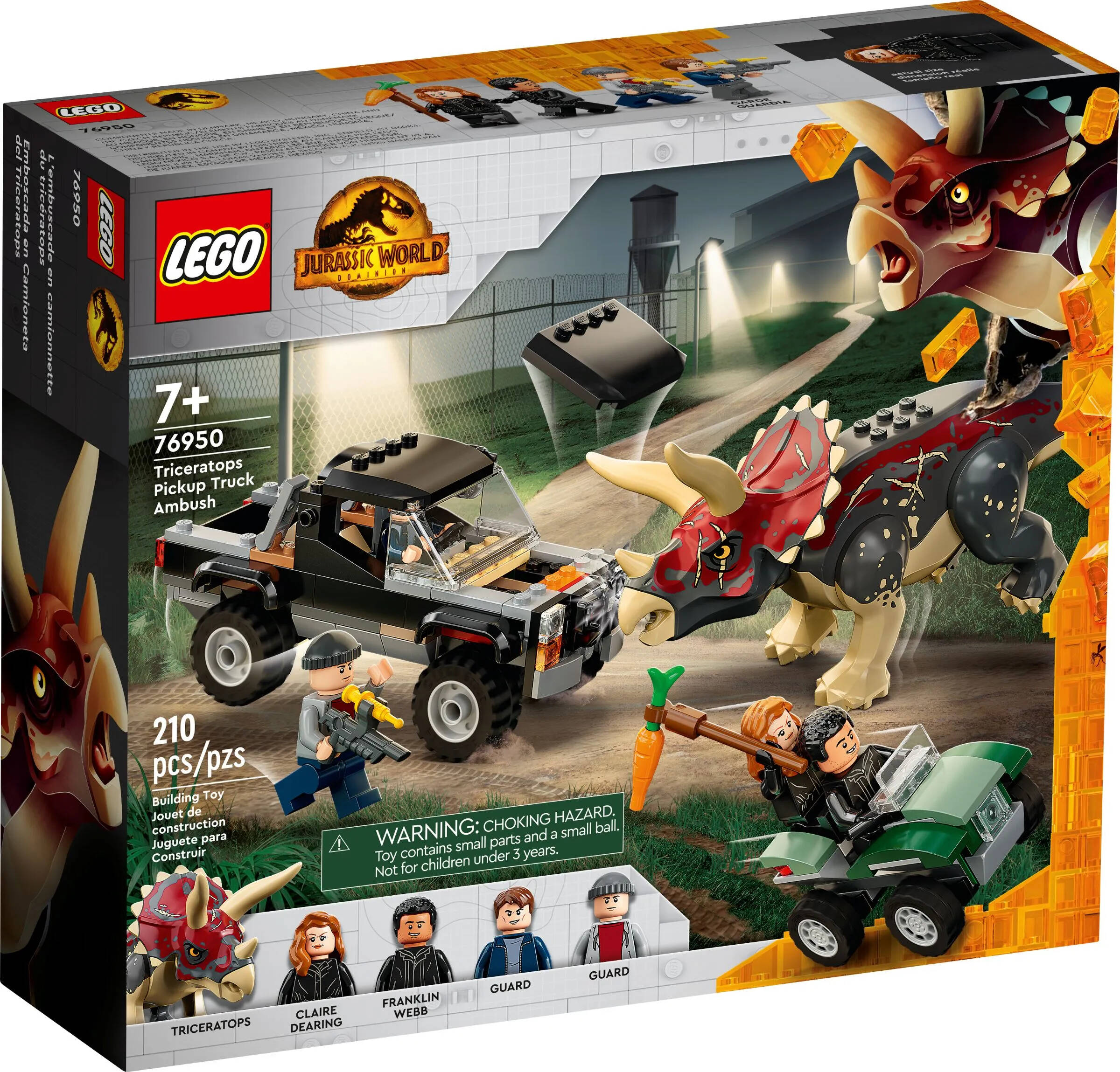 

Конструктор LEGO Jurassic World 76950 Нападение трицератопса на пикап, 76950