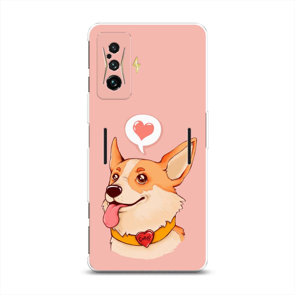 

Чехол на Xiaomi Redmi K50 GE "Корги язык", Розовый;коричневый, 314950-1
