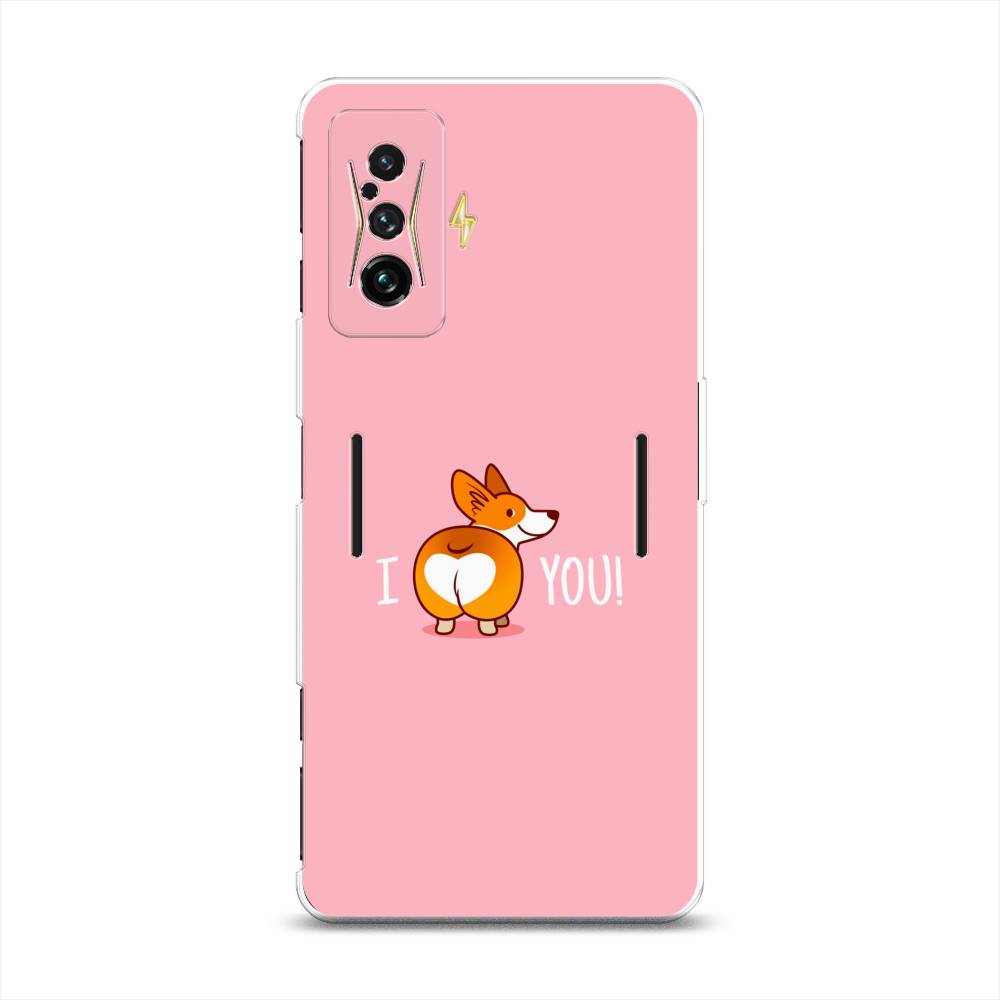 

Чехол на Xiaomi Redmi K50 GE "Корги I love you", Розовый;коричневый;белый, 314950-1