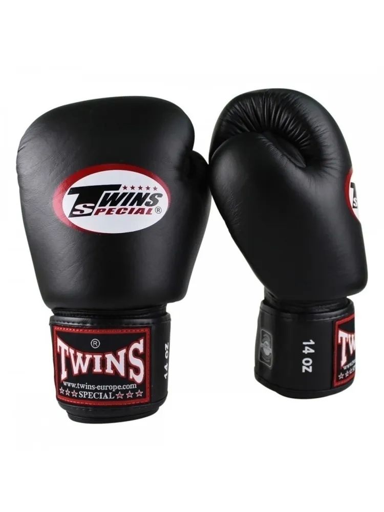 Боксерские перчатки Twins BGVL-3 черные 18 унций натуральная кожа для тренировок, спарринг