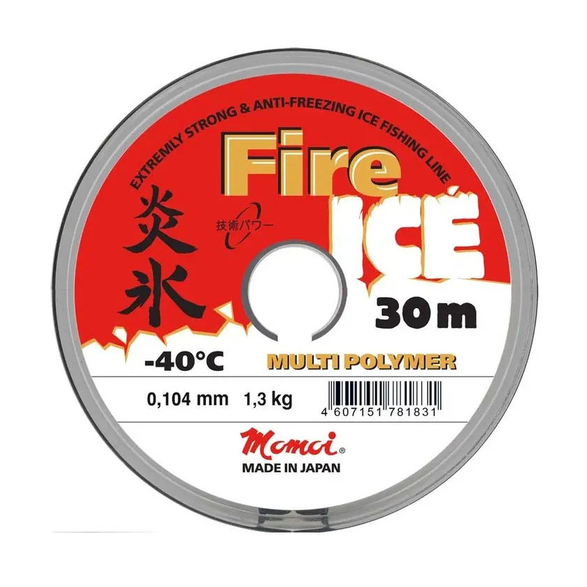 Монофильная леска для рыбалки Momoi Fire Ice (1 / 0.104 / 1.3 / 1 / red(1 штука) / 1 / 1)