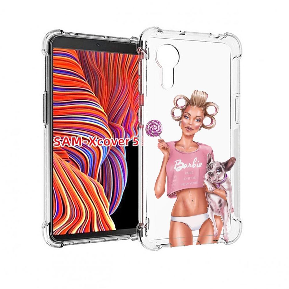 

Чехол MyPads Барби-с-собачкой женский для Samsung Galaxy Xcover 5, Прозрачный, Tocco