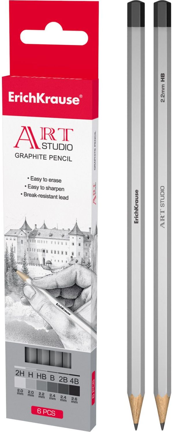 

Набор Чернографитных Карандашей Erich Krause Art Studio 6 Штук