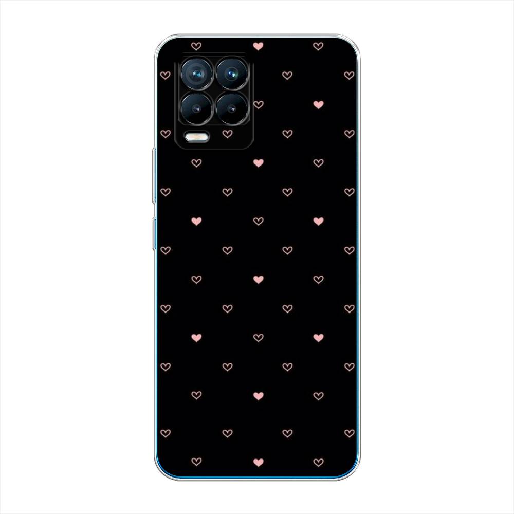 

Чехол Awog на Realme 8/8 Pro "Черный фон и сердечки", Разноцветный, 255550-3