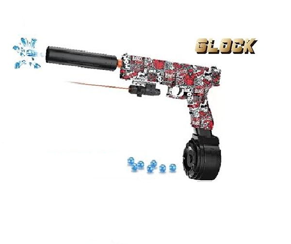 Игрушечный пистолет GLOCK электрический бластер с орбизами 2K красный массажёр для ног kitfort кт 2952 электрический 5 вт 4 режима акб серый