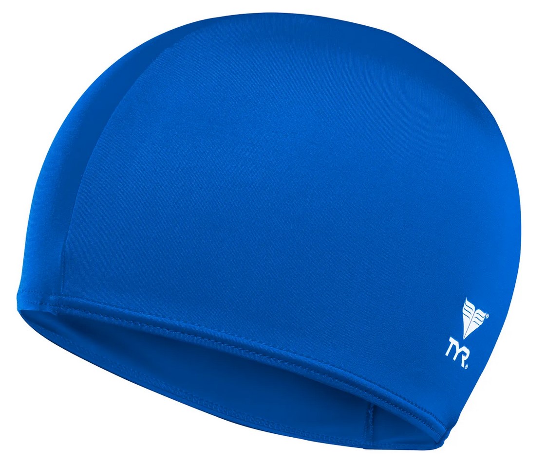 фото Шапочка для плавания tyr solid lycra cap 428 голубая