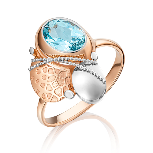 

Кольцо из комбинированного золота р.  PLATINA jewelry 01-5068-00-201-1111-57, топаз, 01-5068-00-201-1111-57