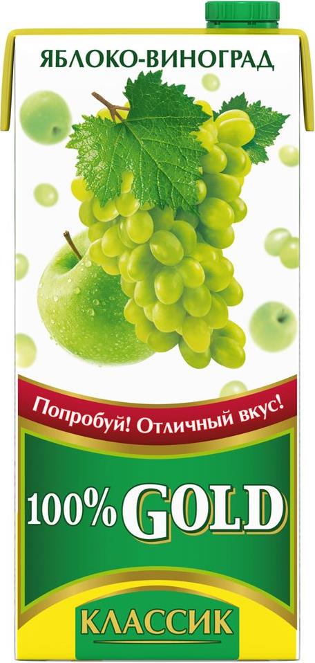 

Напиток сокосодержащий 100% Gold классик яблоко-виноград осветленный 950 мл