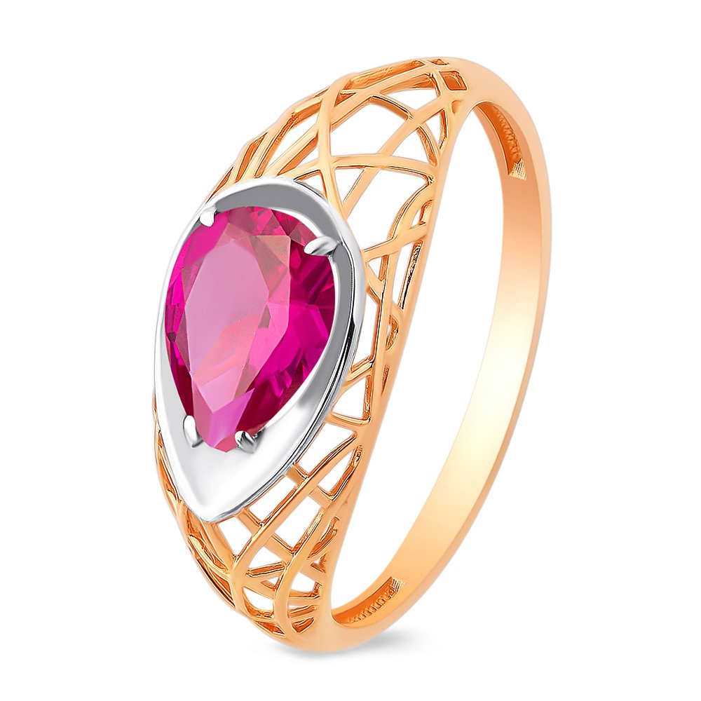 

Кольцо женское из красного золота с рубином 585Gold 101011539, р. 17,5, 101011539