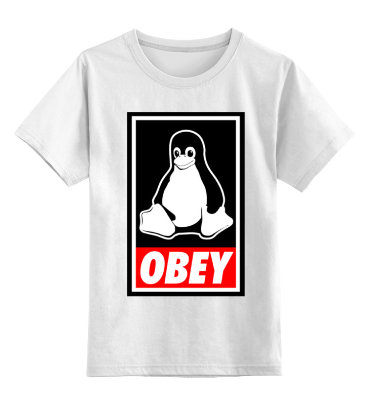 

Футболка детская Printio Linux (obey) цв. белый р. 104, Linux (obey)