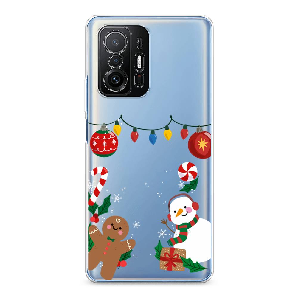 

Чехол на Xiaomi Mi 11T "Новогоднее настроение", Коричневый;красный;зеленый, 313750-5
