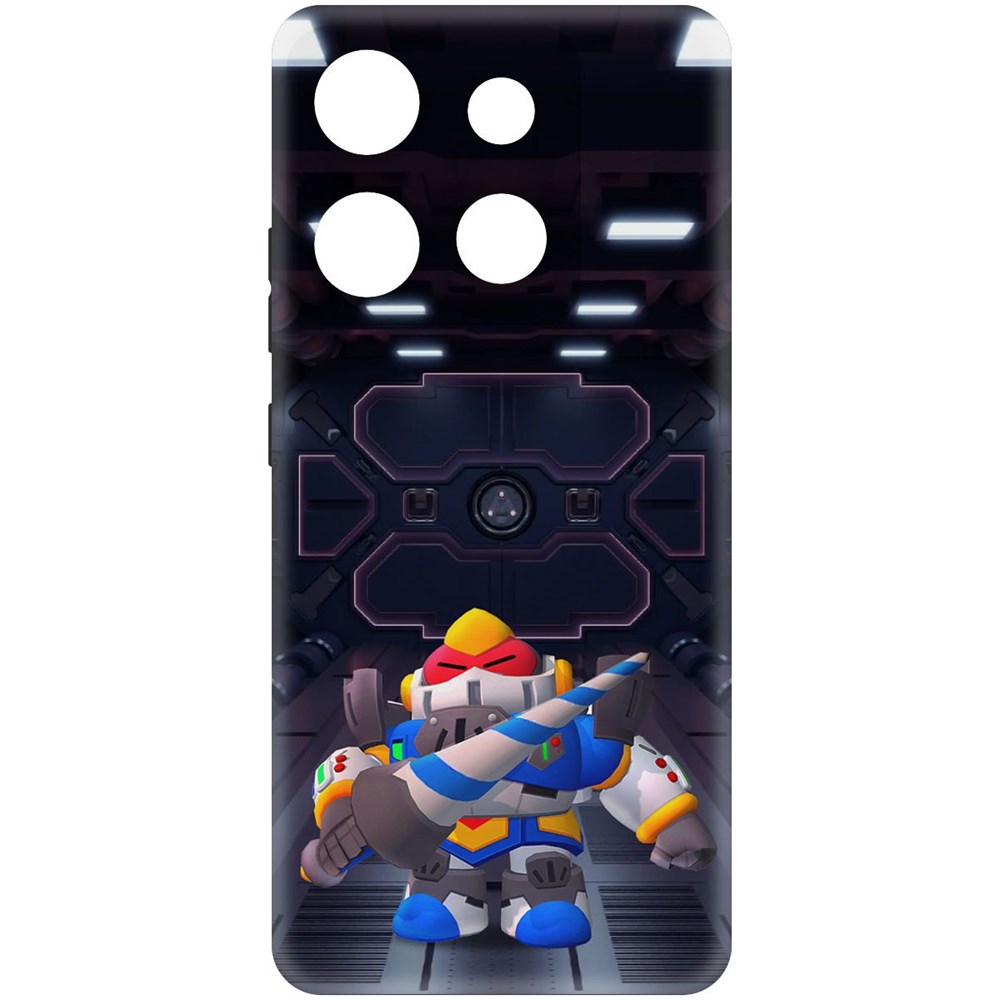 

Чехол-накладка Софт Brawl Stars - Паладин Вольт-Меха для INFINIX Smart 7 HD, Черный