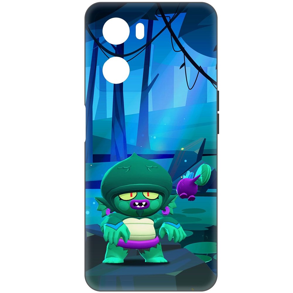 

Чехол-накладка Софт Brawl Stars - Болотный Джин для Oppo A57, Черный