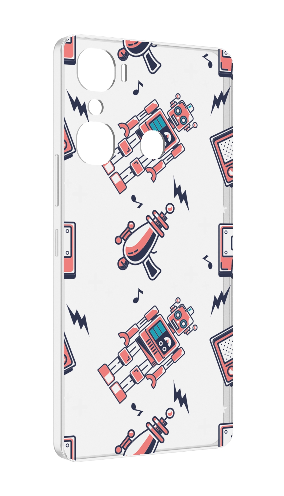 

Чехол MyPads мини-роботы для Infinix Hot 12 Pro, Прозрачный, Tocco