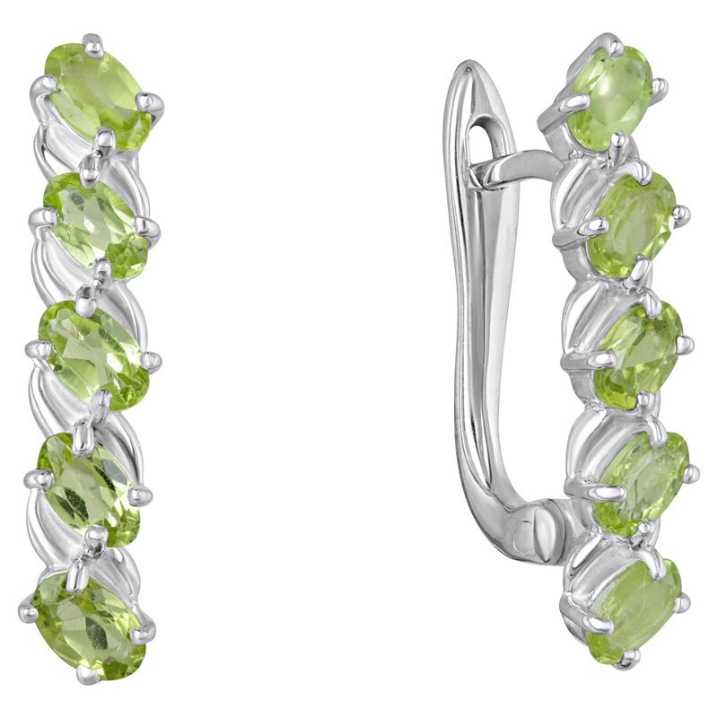 

Серьги из серебра с хризолитом LAZURIT-ONLINE 7975AG, 7975AG