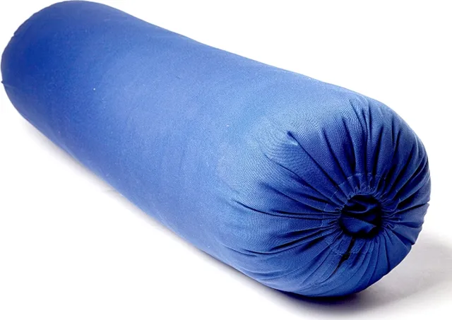 Болстер для йоги Айенгара шерстяной с хлопковым чехлом 75см Рамайога синий
