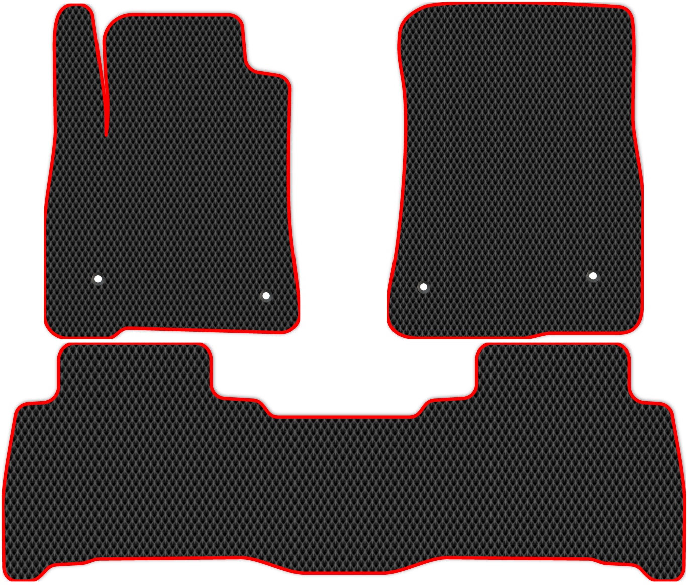 

Коврики ЭВА в салон для Toyota Land Cruiser 11 2007 - 2012, 3 шт. черный, красный кант, 4821-S3YL-H