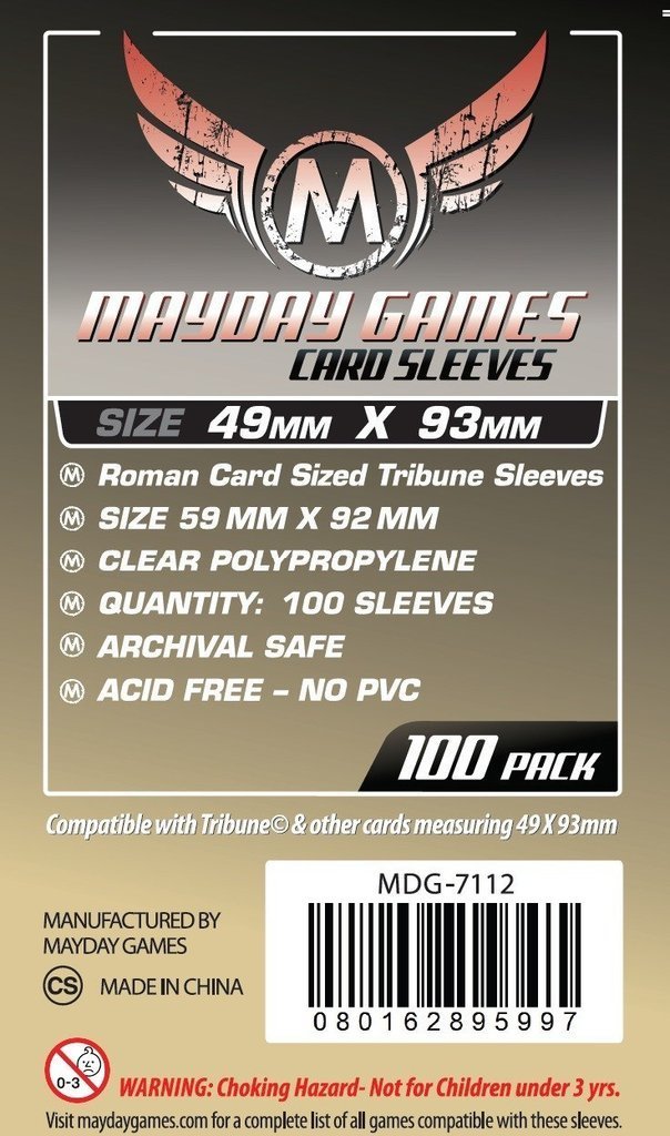 Протекторы для настольных игр Mayday Roman Card Sized Tribune (49x93) 100 штук