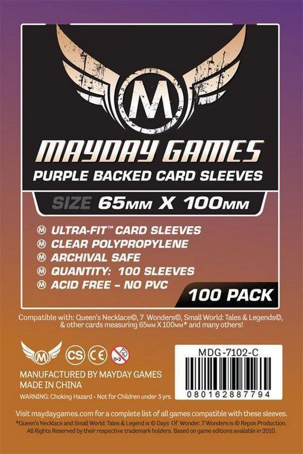 фото Протекторы для настольных игр purple backed magnum copper sleeve 65x100 (100) mayday games