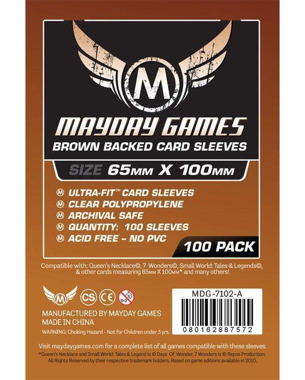 фото Протекторы для настольных игр brown backed magnum copper sleeve 65x100 (100) mayday games