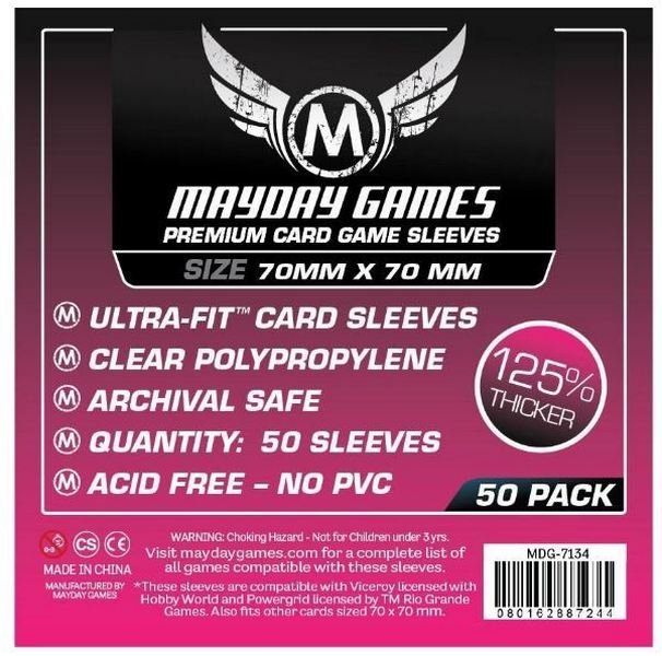Протекторы для настольных игр Mayday Premium Small Square Card (70x70) 50 штук