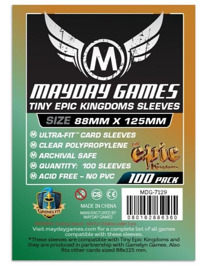 фото Протекторы для настольных игр mayday tiny epic kingdoms (88x125) 100 штук mayday games