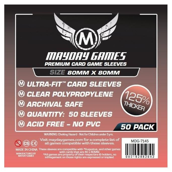 фото Протекторы для настольных игр mayday premium medium square card (80x80) - 50 штук mayday games