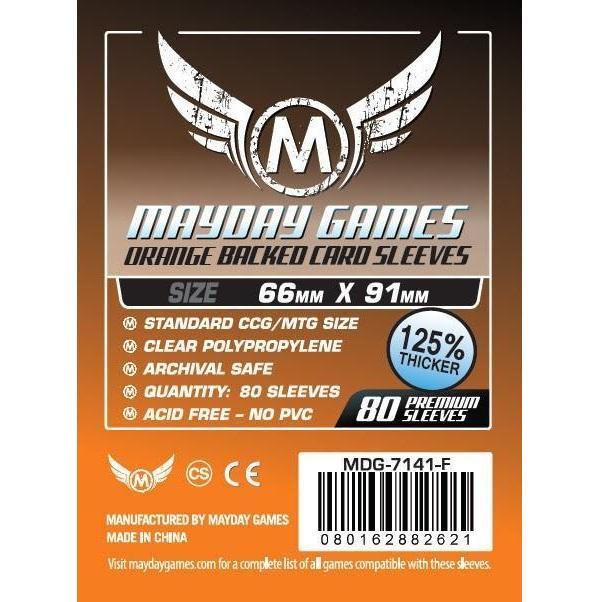 фото Протекторы для настольных игр 63.5x88 mm (orange backed) (80) mayday games