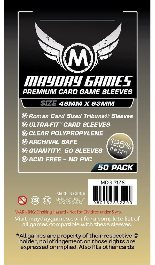 Протекторы для настольных игр Mayday Premium Roman Card Sized Tribune (49x93) 50 штук