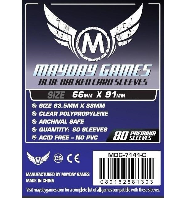 фото Протекторы для настольных игр mayday 66x91мм (blue backed) (80) mayday games