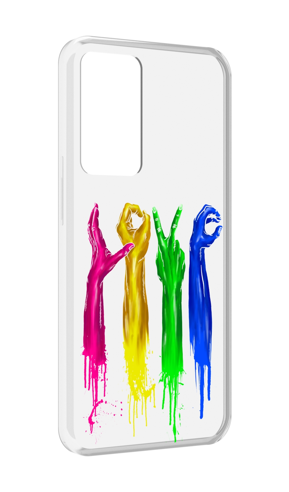 

Чехол MyPads яркие руки love для OPPO Reno 8 Lite, Прозрачный, Tocco