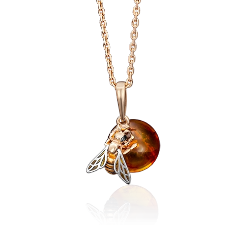 

Кулон из красного золота PLATINA jewelry 03-2612-00-271-1110-46, эмаль/янтарь, 03-2612-00-271-1110-46