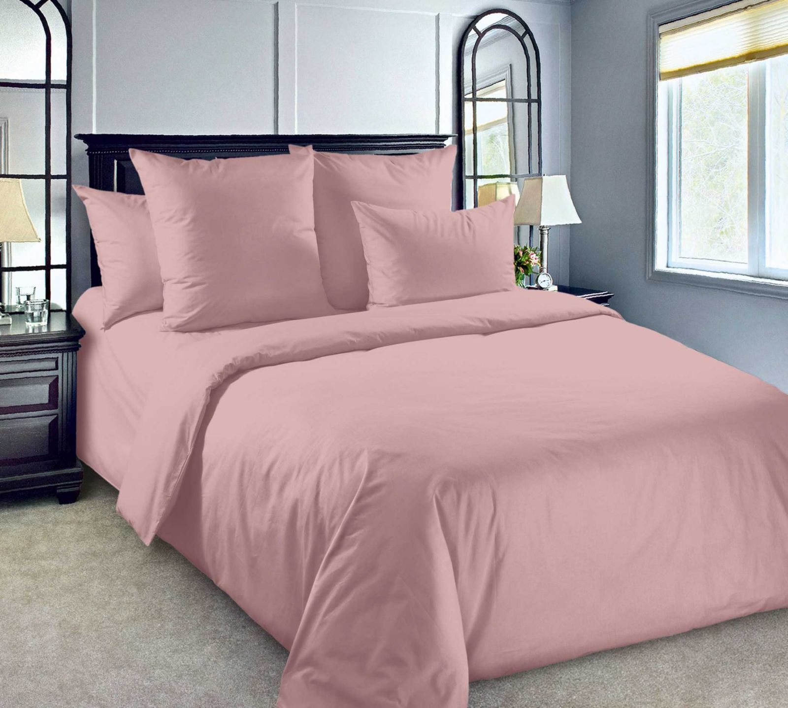 

Простынь Ивановотекстиль евро 220х240 см перкаль однотонный Лососевый, Лососевый