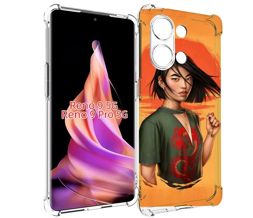 

Чехол MyPads девушка-в-оранжевом-фоне женский для Oppo Reno 9/Reno 9 Pro, Прозрачный, Tocco