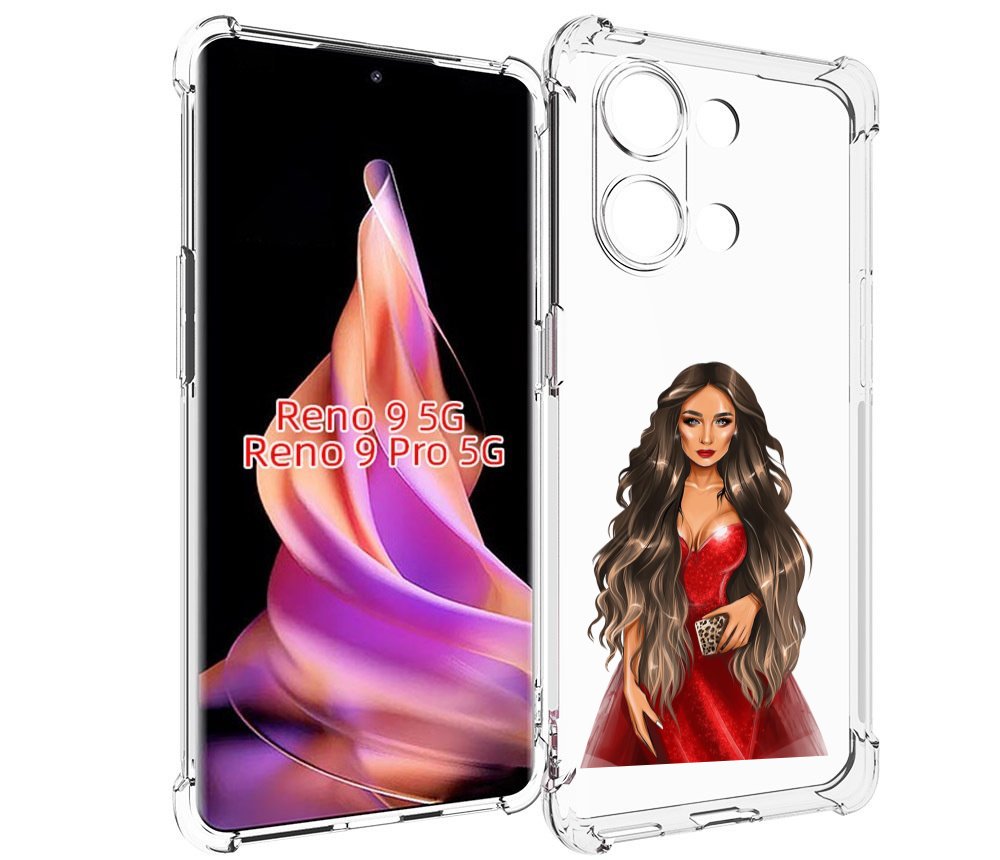 

Чехол MyPads девушка-в-вечернем-платье женский для Oppo Reno 9/Reno 9 Pro, Прозрачный, Tocco