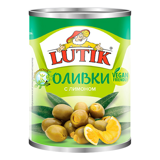 

Оливки Lutik зеленые с лимоном 280 мл