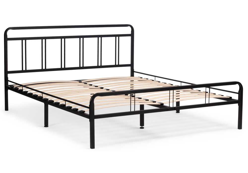 фото Двуспальная кровать woodville рейк 160х200 черный