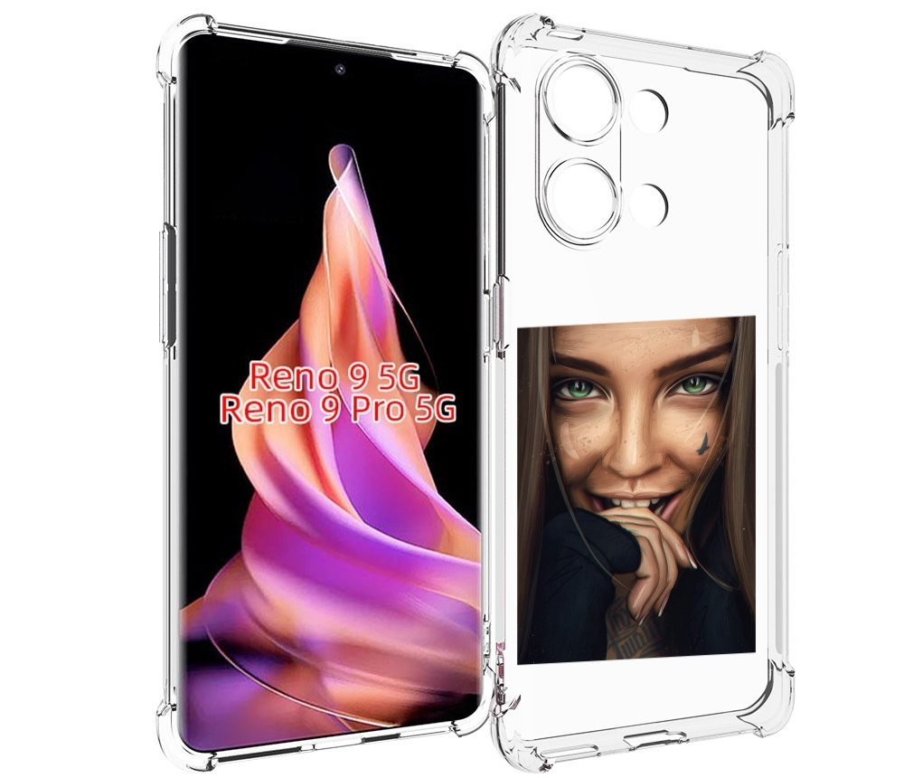 

Чехол MyPads девушка улыбается женский для Oppo Reno 9/Reno 9 Pro, Прозрачный, Tocco